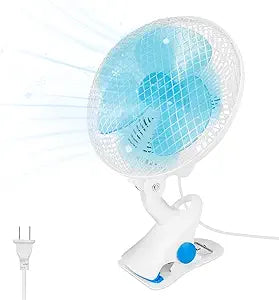 TeqHome Clip-On Fan, 2 Speeds Quiet Oscillating Clip Fan, 90┬░ Adjustable Tilt, Portable Rechargeable Personal Fan for Desk, Home, Office, Dorms, Strollers, Camping, Wall Mount