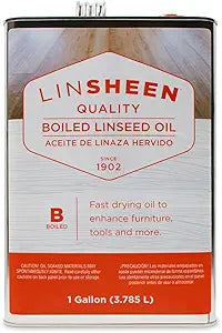 LinSheen Boiled Linseed Oil  Fast Drying Flaxseed Wood Treatment to Rejuvenate and Restore Outdoor and Indoor Wood Furniture, Floors and Sports Equipment, Gallon