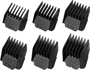 Pet Clipper Guide Combs Compatible with Oneisall Dog Clipper, Black, 6 Pack