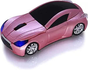 Wireless Sports Car Mouse 3D Optical Mouse 2.4GHz Gaming Mouse for Desktop Laptop Computer Pink