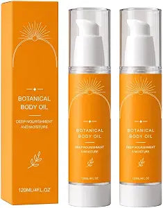 Evora Botanical Body Oil for Crepey Skin 2PCS & Passionflower Seed Oil 4 fl oz, Fast Absorbing Moisturizing Non-Greasy Lightweight Firming Massage Oil for Smoother