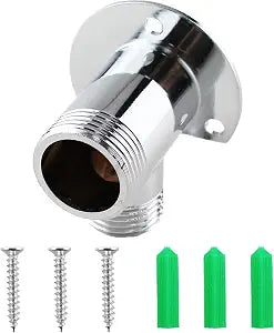 TAODAN Silver Wall Mounted Shower Hose Connector with Mounting Screws Bathroom Tap Adapter NPT1/2 Male Thread and G3/4 Male Thread