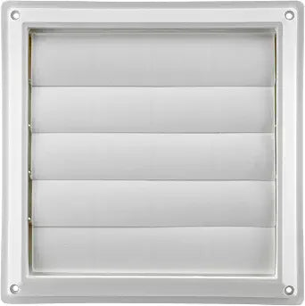 Lambro Industries, Inc.-8" White Plastic Louver Vent (Price Per Piece). Item #363W, outside dimensions are 10.875" x 10.875".