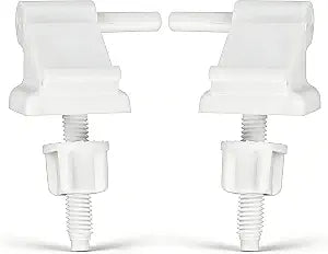 2Pcs Universal Toilet Seat Hinges Replacement with Bolts Screw and Nuts White Plastic Toilet Seat Hinges Toilet Seat Hardware for Toilets Seats Lids Replacements and Repairs