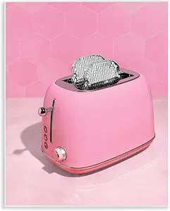 Disco Toaster Pink Retro, 11 x 14 Inch Mounted Print on Wall Plaque