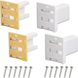 4 Pack Drawer Slide Track Brackets Rear Mount Plastic(2 Pairs) face Frame sockets for 1 Inch Drawer Slides, Cabinet Pull Out 4 Packshelf Slides Hardware Bottom Mount, C-Shaped Drawer Rail Bracket