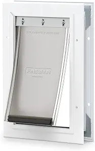 PetSafe Freedom Aluminum Pet Door for Dogs and Cats, White, Tinted Vinyl Flap, Small