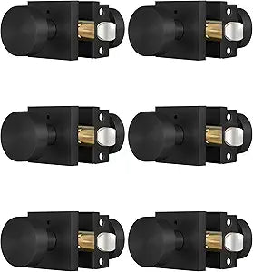 Lethato Matte Black Interior Privacy Door Knob with Lock, Contemporary Zinc-Alloy Heavy Duty Door Knobs, Round Black Handle, Keyless Turn Lock Doorknob for Hallway Closet Bedroom Bathroom (6 Packs)