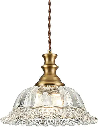 HDDFL Glass Pendant Lights Modern Pendant Lighting Fixtures Hanging Lamp Brushed Finish Hanging Light Fixture for Kitchen Island Bedroom Dining Room Coffee Shop Hallway Hotel Living Room