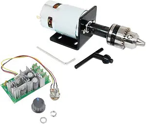 CHANCS Mini Electric Motor 775 DC 12V/24V with Drill Chuck and PWM DC Motor Speed Controller