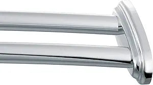 Moen Chrome 60 Inch Adjustable Stainless Steel Double Curve Shower Rod for 5ft Long Shower Tubs, DN2141CH