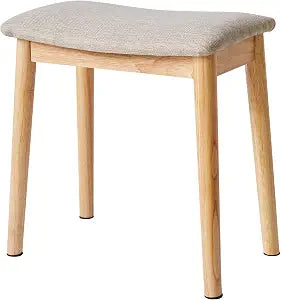 IBUYKE Saddle Cushion Vanity Stool Chair, Piano Bench, Light Linen WBD007NY