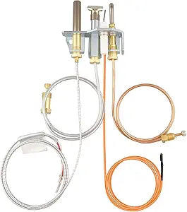 446-510A Natural Gas (NG) Pilot Assembly Fit for Heat-N-Glo, Royal Gas Fireplaces, Standing Pilot Assembly Replacement Parts with Thermocouple Thermopile and Pilot Tubing, for Standing Pilots Only