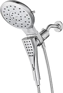 Moen Verso Chrome Eight-Function 7-Inch Round Shower Spray Head with Handshower and 72-Inch Hose, 220C3
