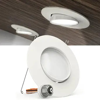 Sunco 6 Inch Gimbal LED Recessed Light, Adjustable Angle, 12W=60W