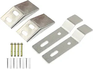4PCS Silver Stainless Steel Wall Mounted Sink Bracket Fittings with Screws Urinal Mounting Stand Suitable for Public Bathroom Washbasins