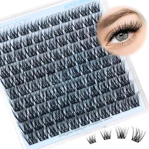 PHKERATA Wispy Lash Clusters Natural Cluster Eyelash Extensions C Curl