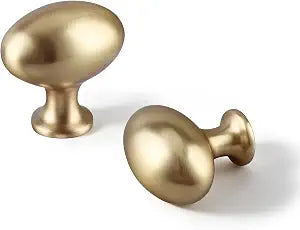 10 Pack Oval Champagne Bronze Cabinet Knobs, Furniture Zinc Pulls