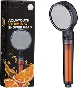 AquaYouth Vitamin C Handheld Shower Head | Built-in Vitamin C + Ceramic Balls Reduces Chlorine & Chloramine, While Improving Skin and Hair Health
