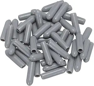 uxcell 50pcs Rubber End Caps 3mm(1/8 inch) ID Vinyl PVC Round Tube Bolt Cap Cover Screw Thread Protectors Grey