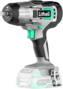LiTHELi 20V Cordless Impact Wrench 1/2 inch, Max 320 ft-lbs (433N.m) & 3200 RPM, High Torque Bare Tool for Car Tires, Auto Repair & Home DIY, Compatible 20V Battery (Tool Only)