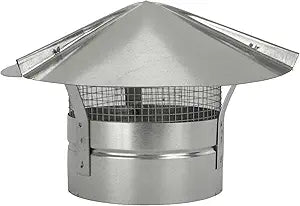 RDP Galvanized Cone Top Chimney Cap with Screen (16 Inch)