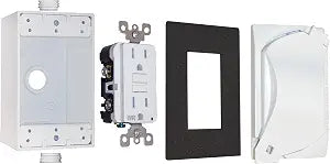 Sigma 16449WH Weatherproof 1-Gang Universal GFCI Receptacle Kit, White