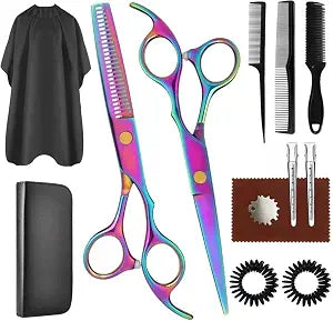 Hair Cutting Scissors Set, 440C Steel Cutting and Thinning Shears