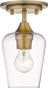 Z-Lite 1 Light Flush Mount 473F1-OBR, Olde Brass