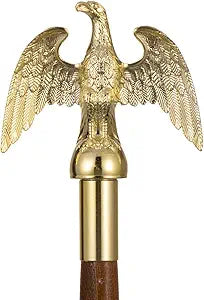 Eagle Flagpole Topper Metal Eagle Flag Pole Finial 6" Tall Top Head for 1 inch Diameter Flagpoles, 4.5-inch Wingspan Small Size Eagle Pole Toppers for Outdoor Indoor