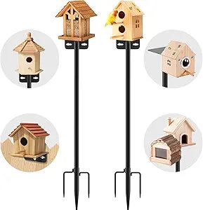 2 Pack 80 Inch Adjustable Bird Feeder Pole,Bird House Pole Suitable for Feeders & Birdhouse,Weather Station,Heavy-Duty Rustproof Design,Enhance Outdoor Decor & Birdwatching Experience
