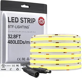 BTF-LIGHTING UL Listed FCOB COB LED Strip Light Warm White 2700K