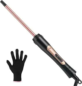 3/8 Inch Small Barrel Curling Iron Wand for Short, Medium & Long Hair
