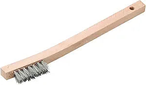 Mercer Industries 191210 - 6-7/8" x 1/2" Wooden Handle Welders' Toothbrushes, Carbon Steel Wire (36 pack)