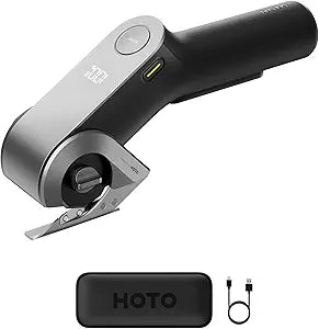 HOTO EdgeFlow Cordless Electric Scissors, Self-Sharpening Titanium Blade, Smart Display Electric Cardboard Cutter, Boost Mode & Tool-Free Blade Swap, Ideal for Cardboard, Fabric, Carpet, Leather DIY