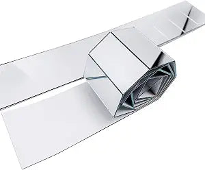 CHENRUI 1" x 2" Adhesive Mirror Tile Row Real Glass Rectangle Mirror for Craft Projects