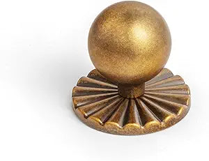 Goo-Ki 25mm(1 Inch) Antique Brass Cabinet Knobs with Leaf Design Backplate,Retro Zinc Alloy Dress Knobs for Drawer,Cupboard, Wardrobe,6 Pack