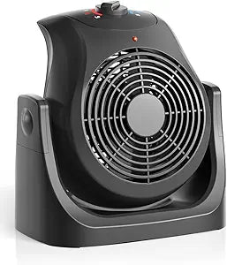 Portable Electric Space Heater Cooling Desk Fan 2 in 1 Heater Fan Combo with 45┬░ Tilt, 2 Wind Speeds, 1500W Overheat Protection Personal Small Heater for Home Office