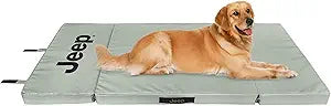 Jeep Travel Cargo Foldable Dog Bed for Pets (Shadow Gray) Pressure Relieving Comfort Foam Base  Gifts Owners (Folded 30 x 25 inch - Large)