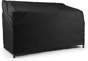 Covermates Classic Outdoor Patio Sofa Cover  Heavy-Duty 12-Gauge Vinyl with Polyester Lining, Elastic Hem & Mesh Vent for Moderate Weather Protection, 108W x 38D x 38H, Black