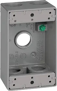 Sigma Engineered Solutions 14253-5 Weatherproof 3/4" 5 Hole 1-Gang Box, Gry
