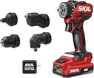 SKIL PWR CORE 20 Brushless 20V Compact Multi-Head Drill Driver Kit, Includes 2.0 Ah USB-C Battery & PD Charger - QD6293B-10