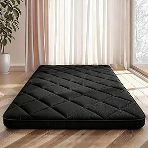 Japanese Futon Floor Mattress Queen Size 60"80", 3.9" Thicken 5-Layer Japanese Tatami Mat Floor Bed Foldable Roll Up Sleeping Pad, Ideal for Comfort and Support, Kids Floor Lounger Pillow Bed Sofa
