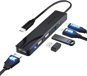 SABRENT USB-C Hub, USB-C to 4K@60Hz HDMI, 100W PD (HB-TC5P)