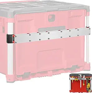 BYERN AUTO Locking Power Drill Holder Fits for Milwaukee Packout Toolbox, Stainless Steel Tool Holder Side Mount Organizer, Secure Storage Packout Accessory, Holds Tape Measure, Wrenches, Screwdriver