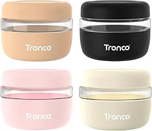 Tronco 16 oz Glass Food Storage Containers with Lids, Airtight, Leak & Spill Proof Glass Lunch Bowls for Meal Prep, Salad, Yogurt, Soup & Stew, Microwave & Dishwasher Safe, BPA-Free, Set of 4