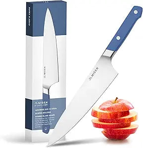 Misen 8 Inch Chef Knife, AUS-10 Japanese Stainless Steel - Blue