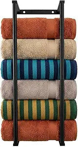 Bathroom Towel Storage Rack,28 Inch Stainless Steels Towel Racks for Bathroom, Wall Mounted Organizers and Storage Shelves for Bathroom,Black
