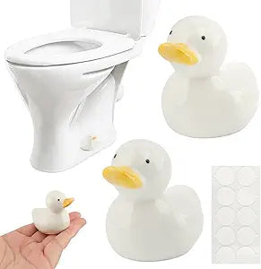 Duck Toilet Bolt Covers Decorative, 2Pcs Ceramic Bathroom Bowl Bolt Covers