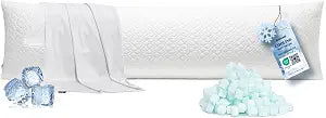 Rainmr Extra Long Body Pillow Memory Foam 180x50cm  Firm King Size Body Pillows for Adults  with Cooling Cover 21 x 72 inches